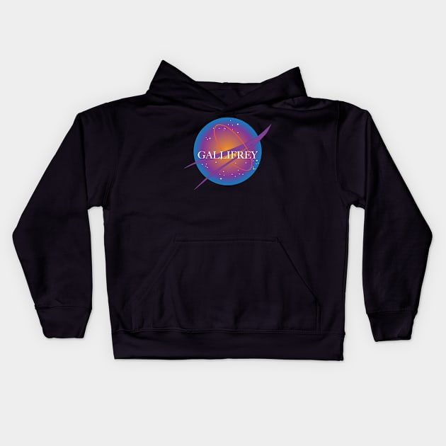 Gallifrey National Aeronautics & Space Administration Kids Hoodie by leslieharris372